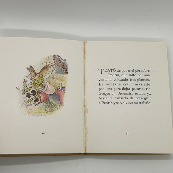 The Tale of Peter Rabbit Vintage Book Beatrix Potter Spanish Edition - Picture 4 of 14